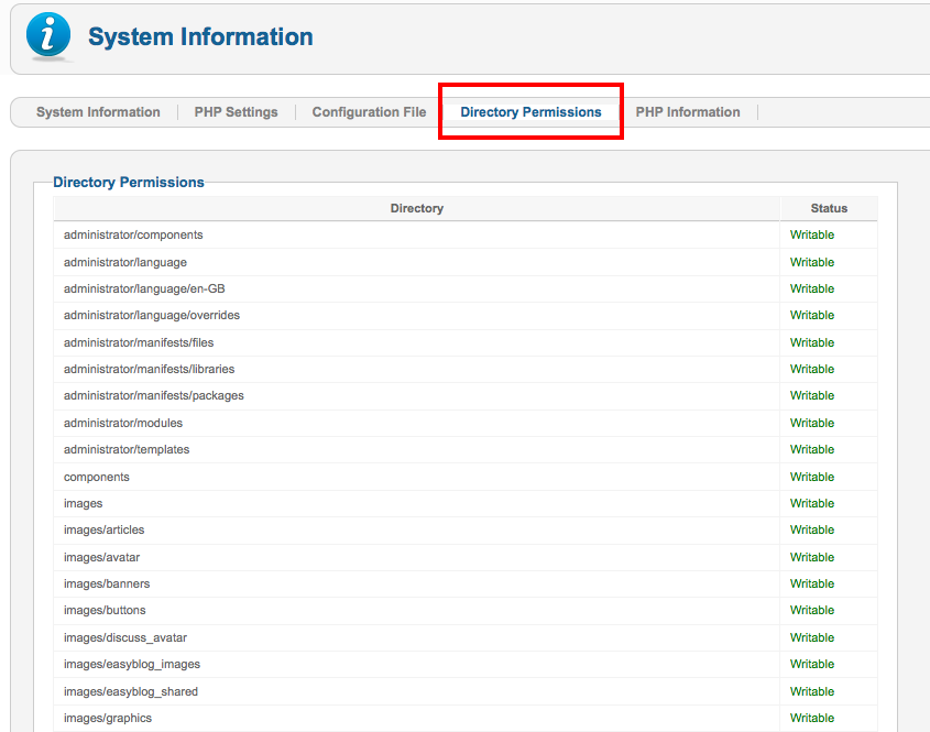 system info