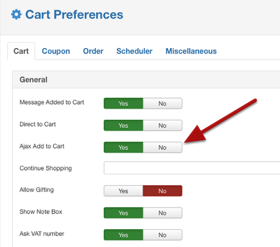 ajax cart